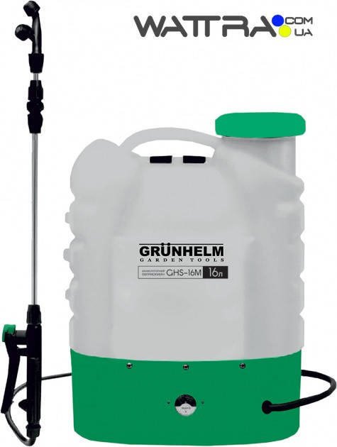 

Опрыскиватель Grunhelm GHS -16M аккумуляторный (8АН/12V, 2-4бар, 16 литров)
