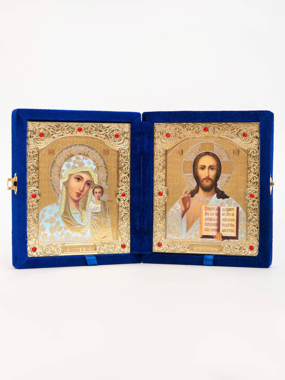 

Иконы свадебные синий бархат "книжка"