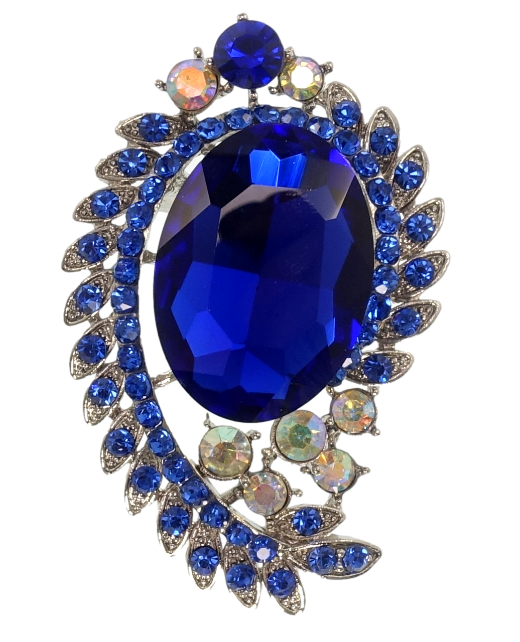 

Брошь "Орнамент с синими стразами"