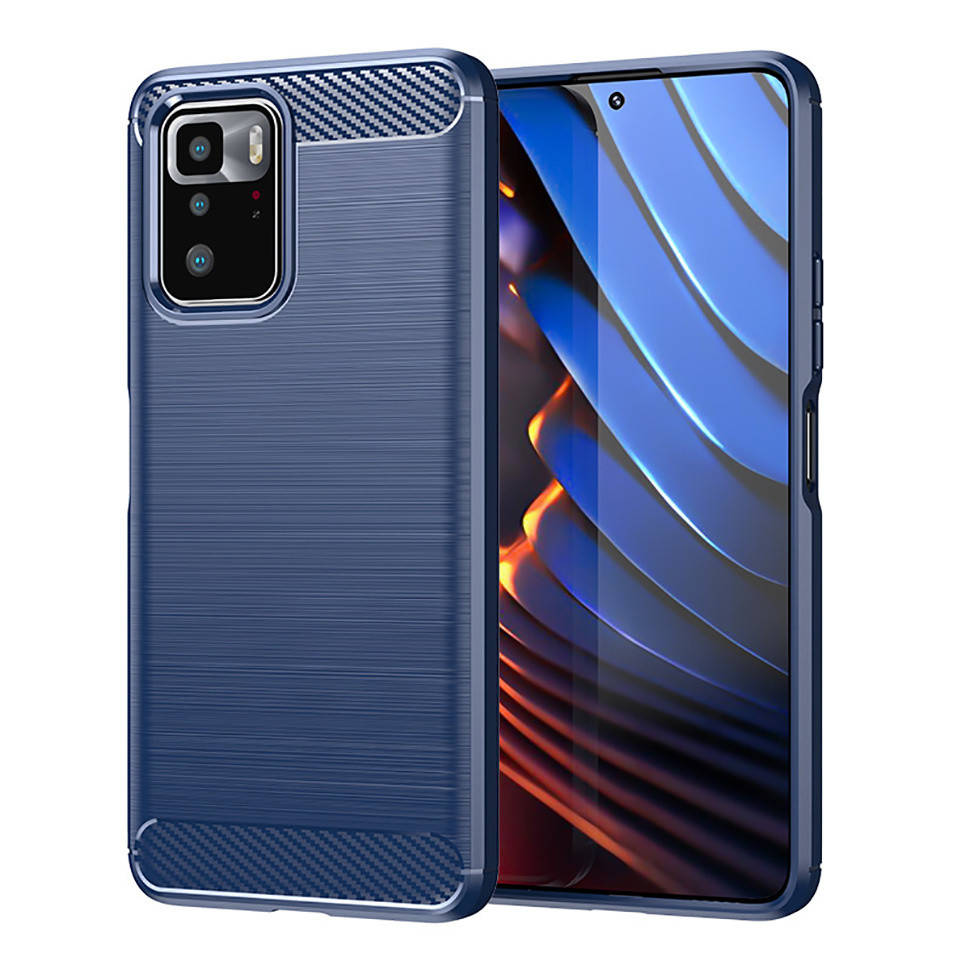 

Чехол Lenuo Carbon Fiber для Poco X3 GT Navy Blue, Темно-синий