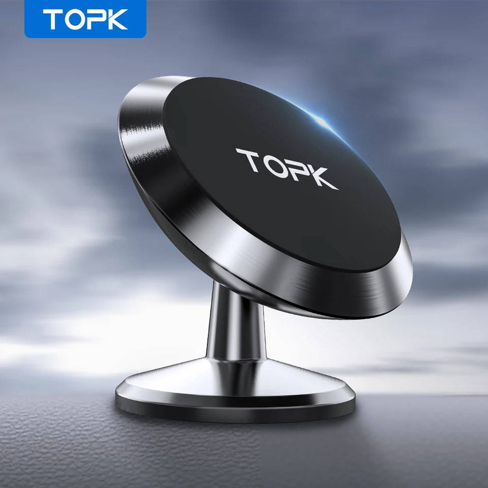 

Автодержатель для телефона магнитный TOPK 360, Черный