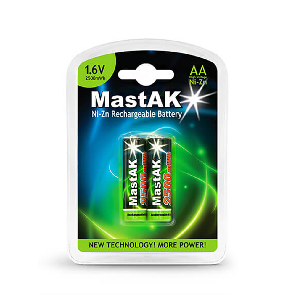 

Аккумуляторы (Ni-Zn) AA MastAK High Voltage 1500mAh (2500mWh) (2шт.)