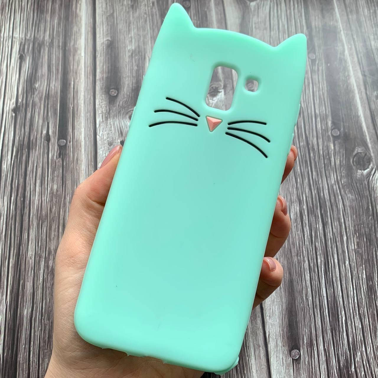 

Чехол для Samsung Galaxy J6 2018 J600 с ушками котика 3D чехол на телефон самсунг дж6 дж600 мятный SCC