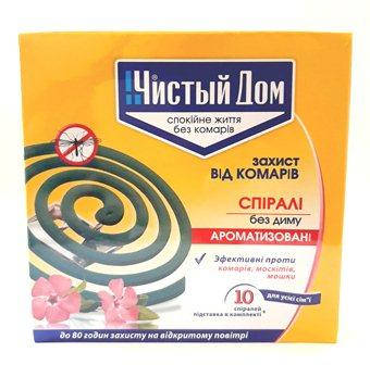 

Спирали от комаров Чистый дом бездымные ароматизированные, 10шт.