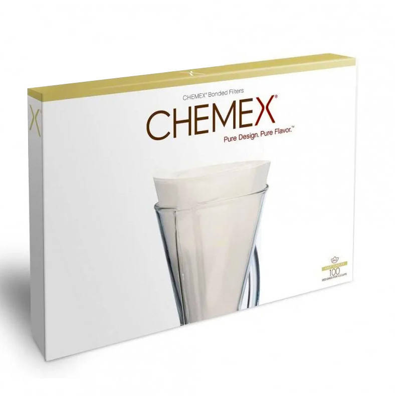 

Фильтры для кемекса CHEMEX для 1-4 чашки, белые 100 штук FP-2, Белый