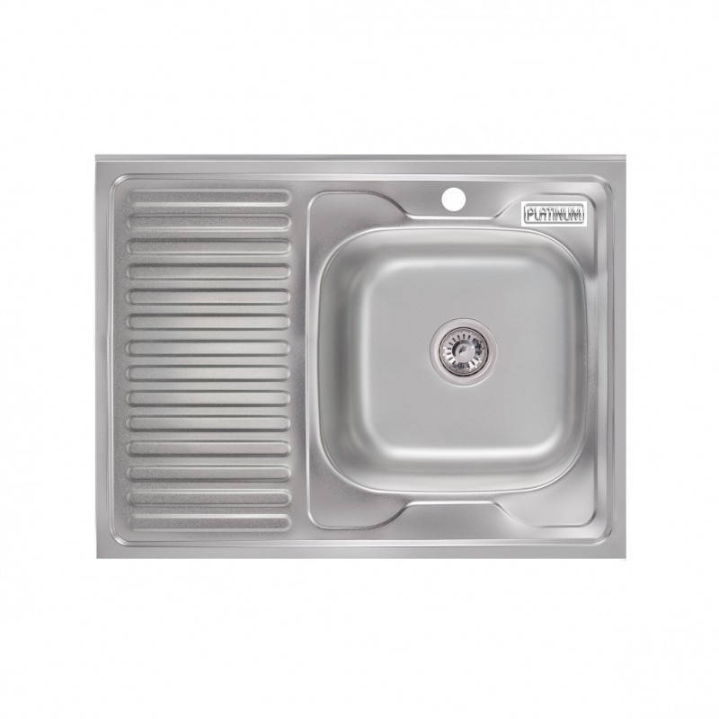 

Кухонная мойка накладная Platinum 8060 R Satin 0,5 мм матовая