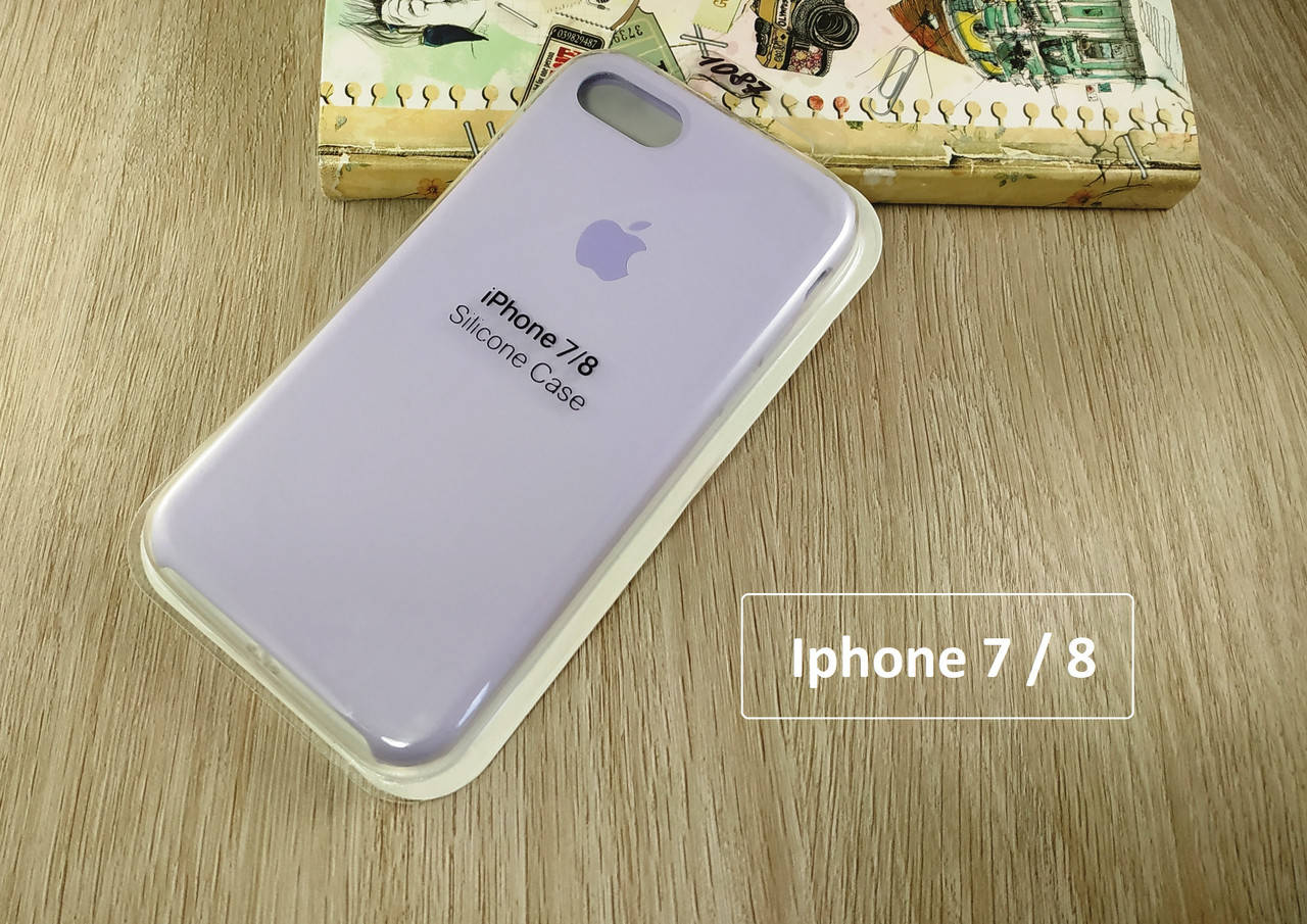 

Оригинальный силиконовый чехол для Apple iPhone 8 Soft Touch светло-фиолетовый