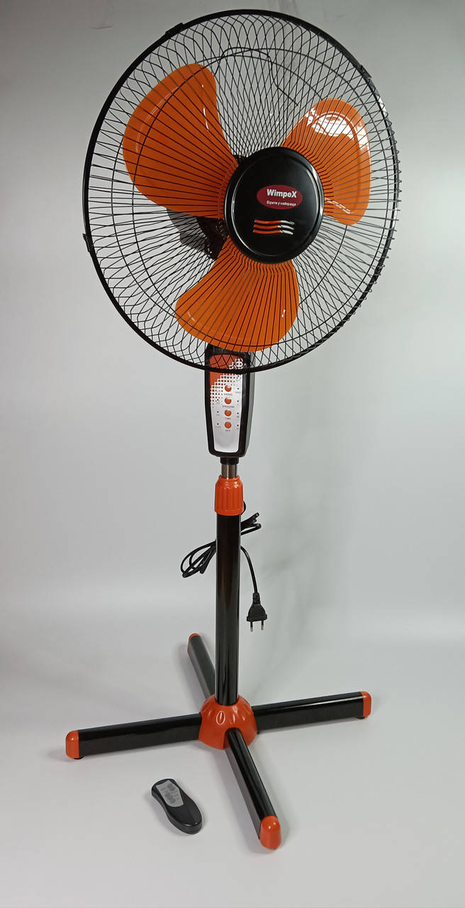 

Напольный вентилятор с пультом 16"/100W черный с оранжевым