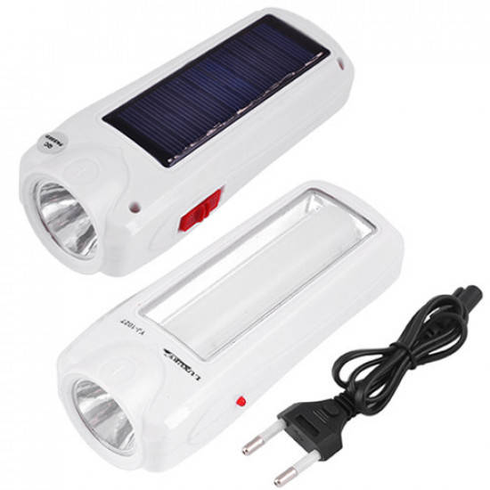 

Фонарь ручной YJ-1027 T 1W+9SMD фонарик аккумуляторный с солнечной батарей, Оранжевый