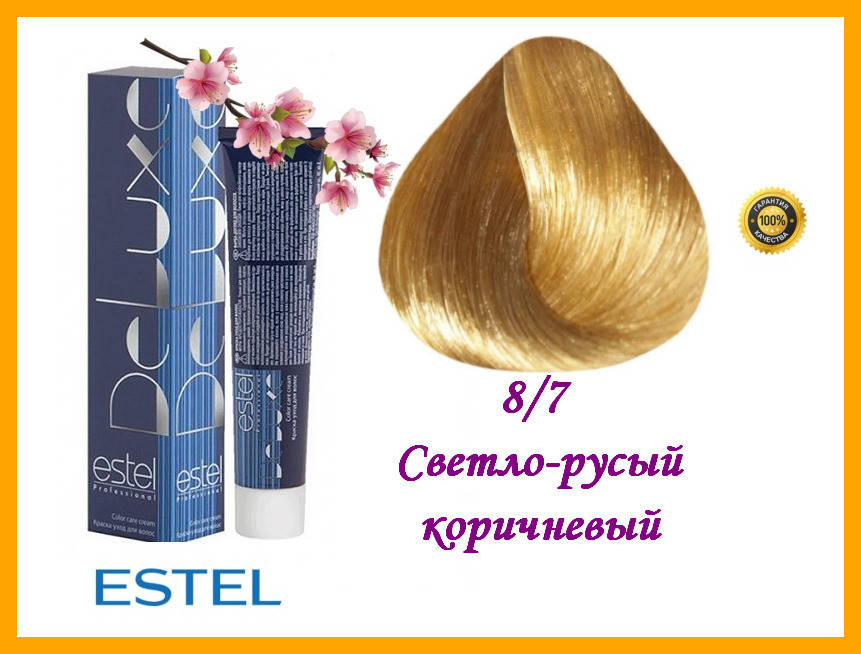 

Краска-уход для волос Estel DeLuxe Эстель 8/7 Светло-русый коричневый,