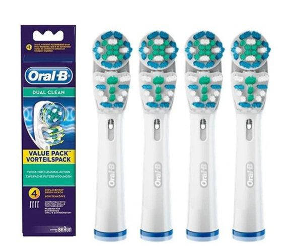 

Сменные насадки для электрической зубной щетки Oral-B EB417 Dual Clean Двойное очищение 4 шт