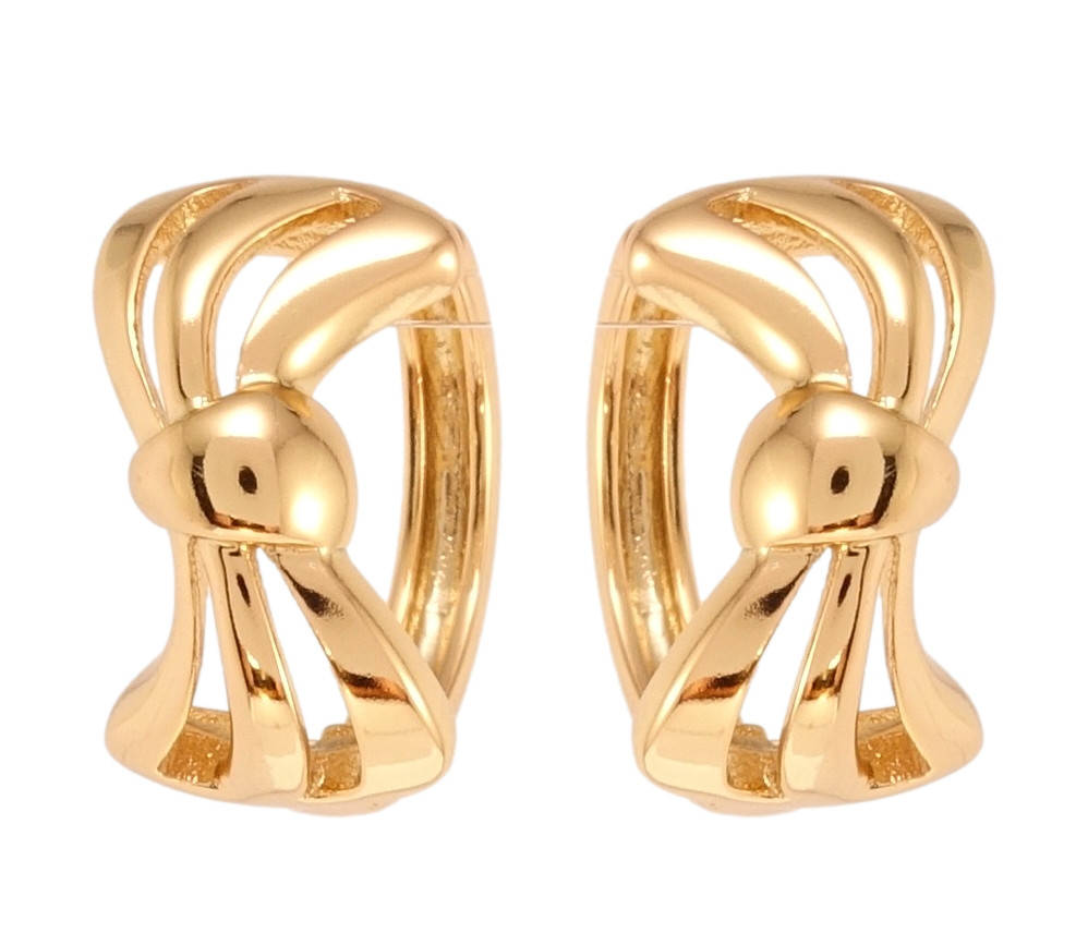 

Серьги Xuping Позолота 18K колечки "Декоративные бантики"
