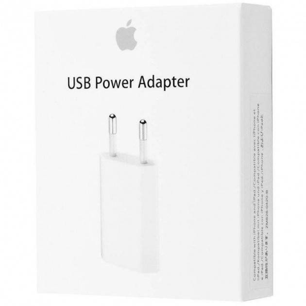 

Зарядное устройство для iPhone 5W блок питания сетевой Apple USB, Белый