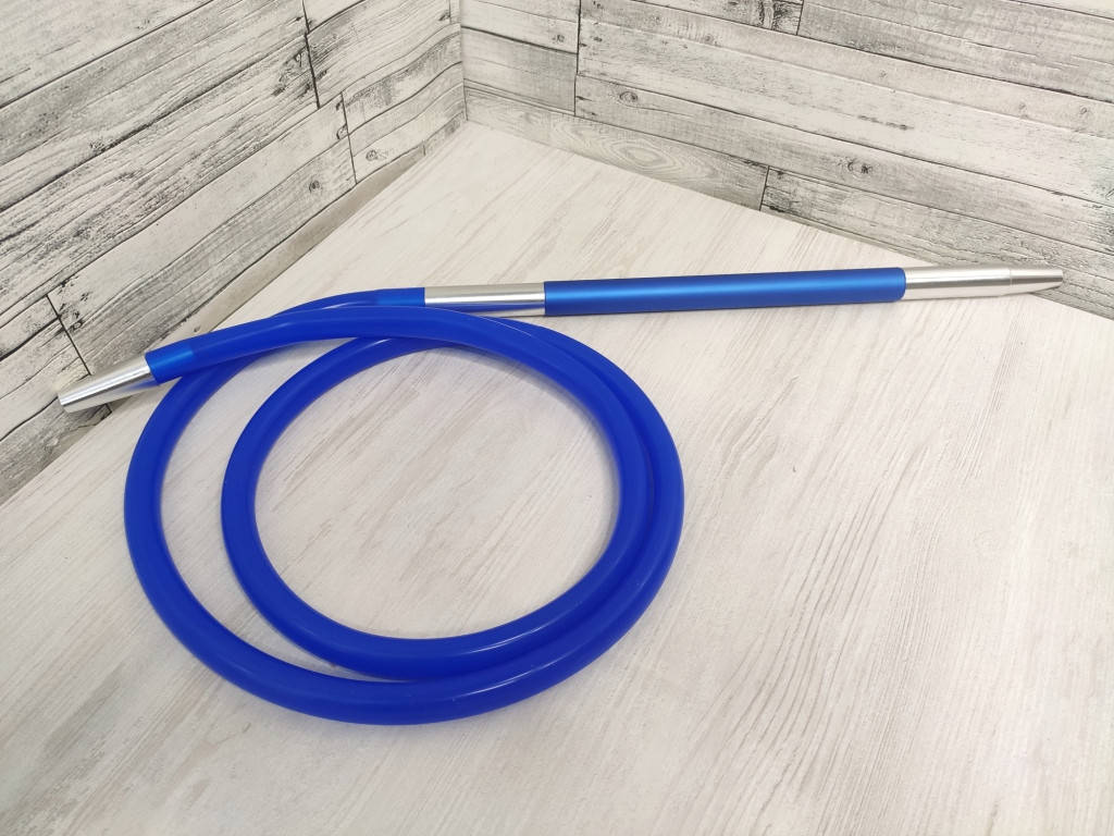 

Силиконовый шланг с алюминиевым стильным мундштуком blue
