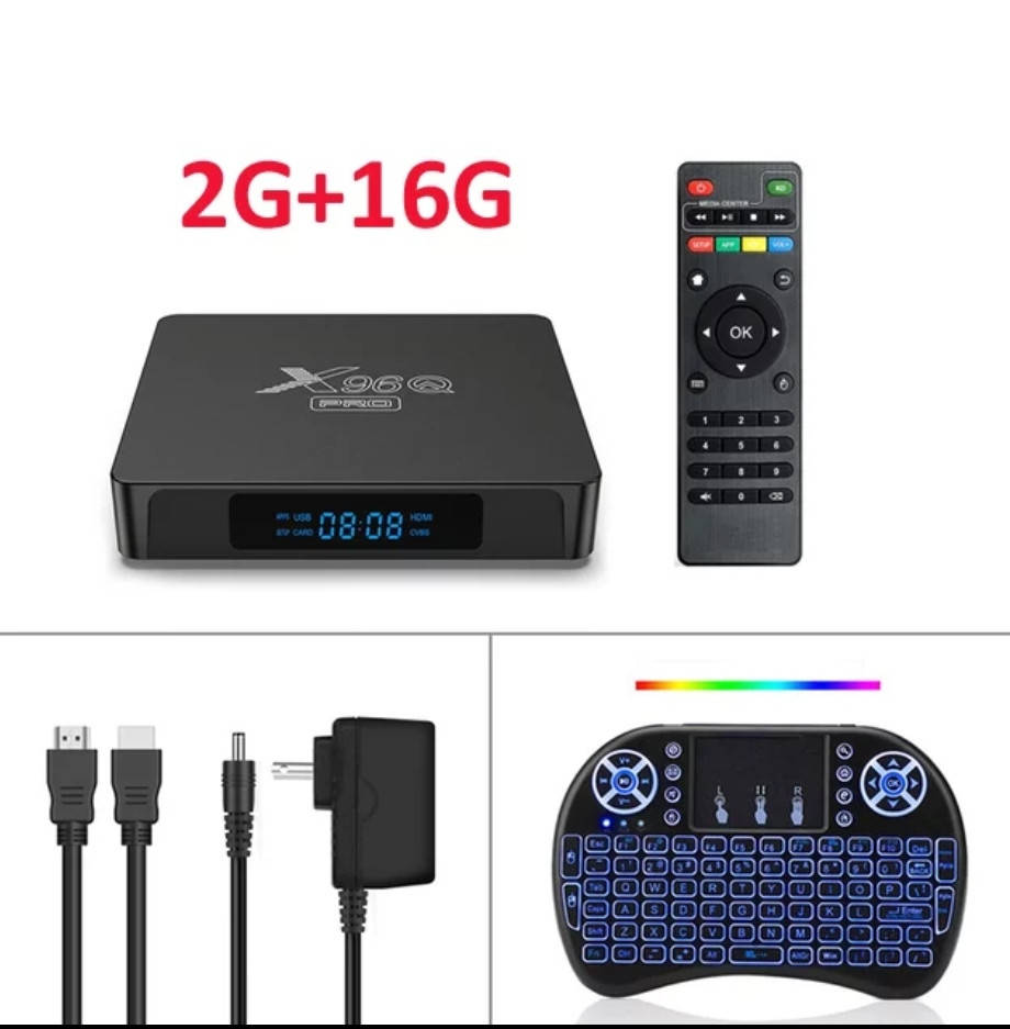

Смарт ТВ приставка X96Q Pro 2/16 Gb SmartTV Андроид ТВ Android TV box + клавиатура