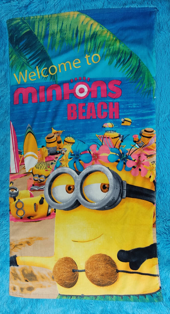 

Рушник дитячий 100% Cotton"Посіпаки" "Міньйон".Beach towel "Minions"., Разные цвета