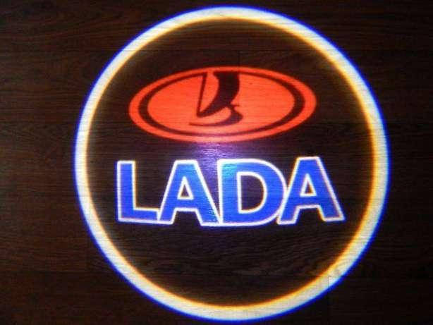 

Логотип подсветка двери Лада Lazer door logo Lada
