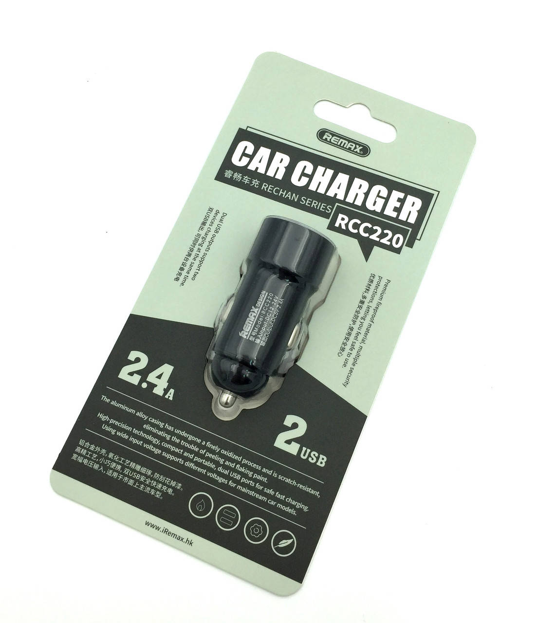 

Автомобильное зарядное устройство REMAX Car Charger RCC220 Black (5V/2.4A/2USB)
