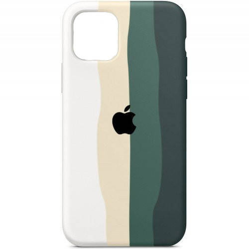 

Чехол на Iphone 11 (6.1") Silicone case Full Rainbow Белый/Зеленый, Разные цвета