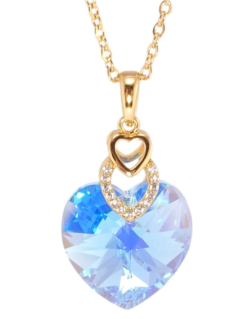 

Кулон Xuping Позолота 18K с кр-ми Swarovski на цепочке "Кристальное сердечко Ocean Delite" дл. 40-45см х 2мм