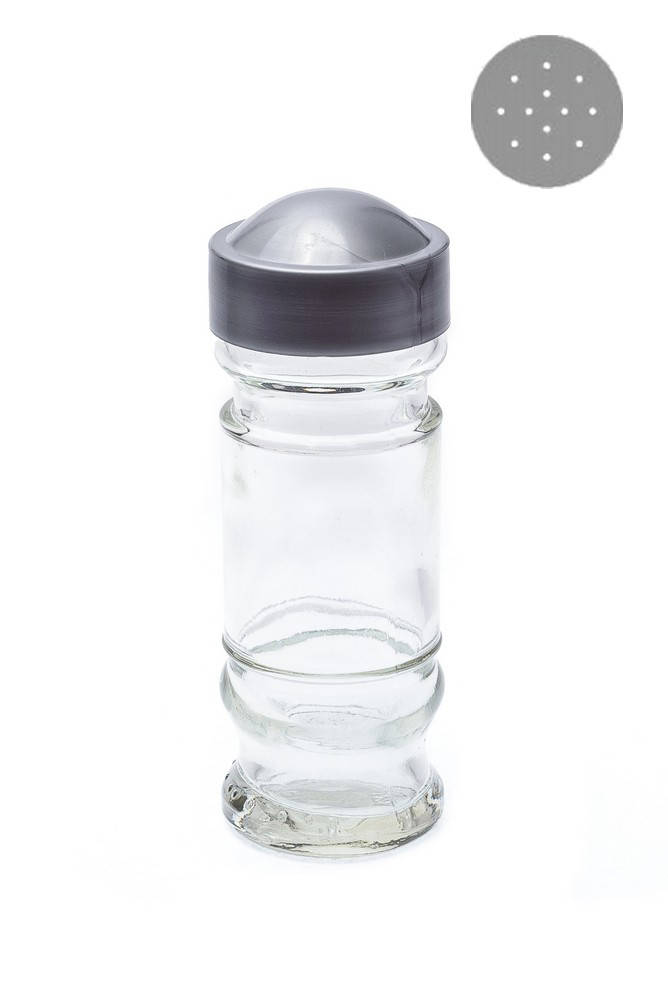 

Банка для специй 80 мл стеклянная с мелкой сеткой серая Everglass, Серый