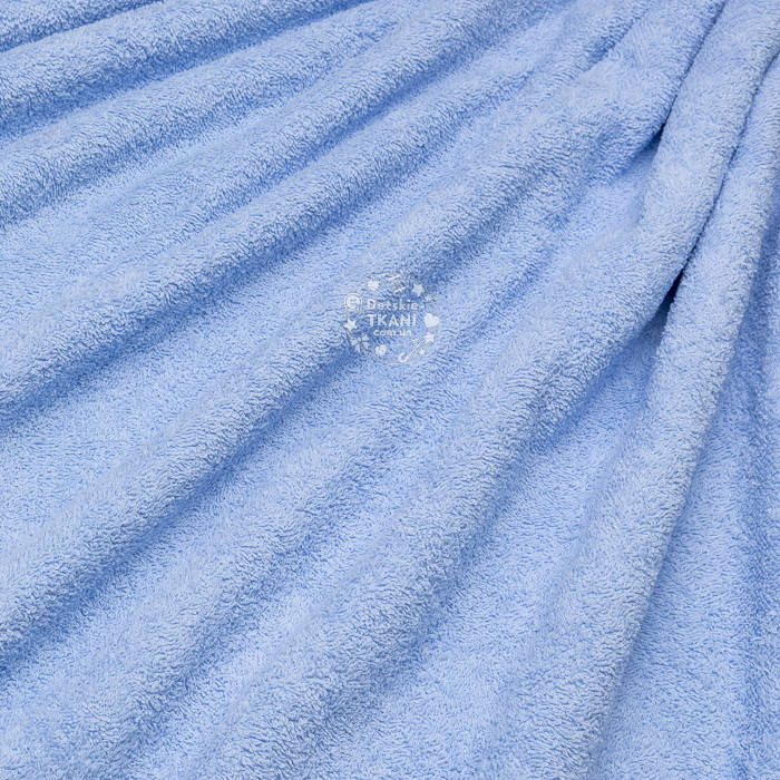 

Двусторонняя махровая ткань голубого цвета, Голубой