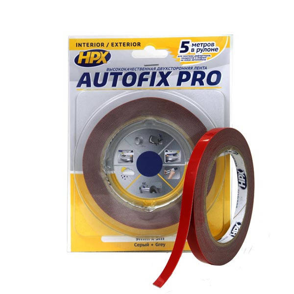

AUTOFIX PRO - 9мм x 5м - автомобильная двусторонняя клейкая лента (скотч)