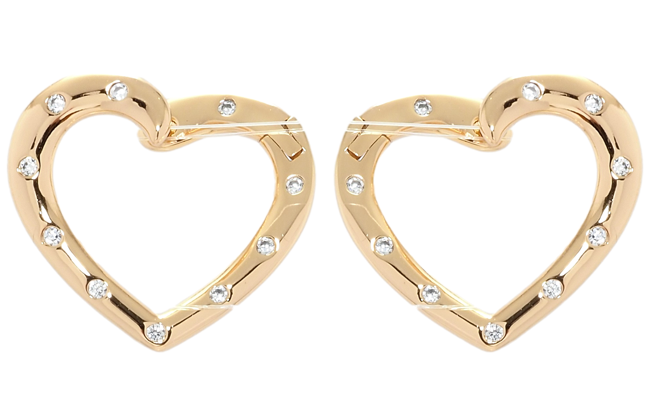 

Серьги Xuping Позолота 18K английский замок "Сердечки с вставками циркония"