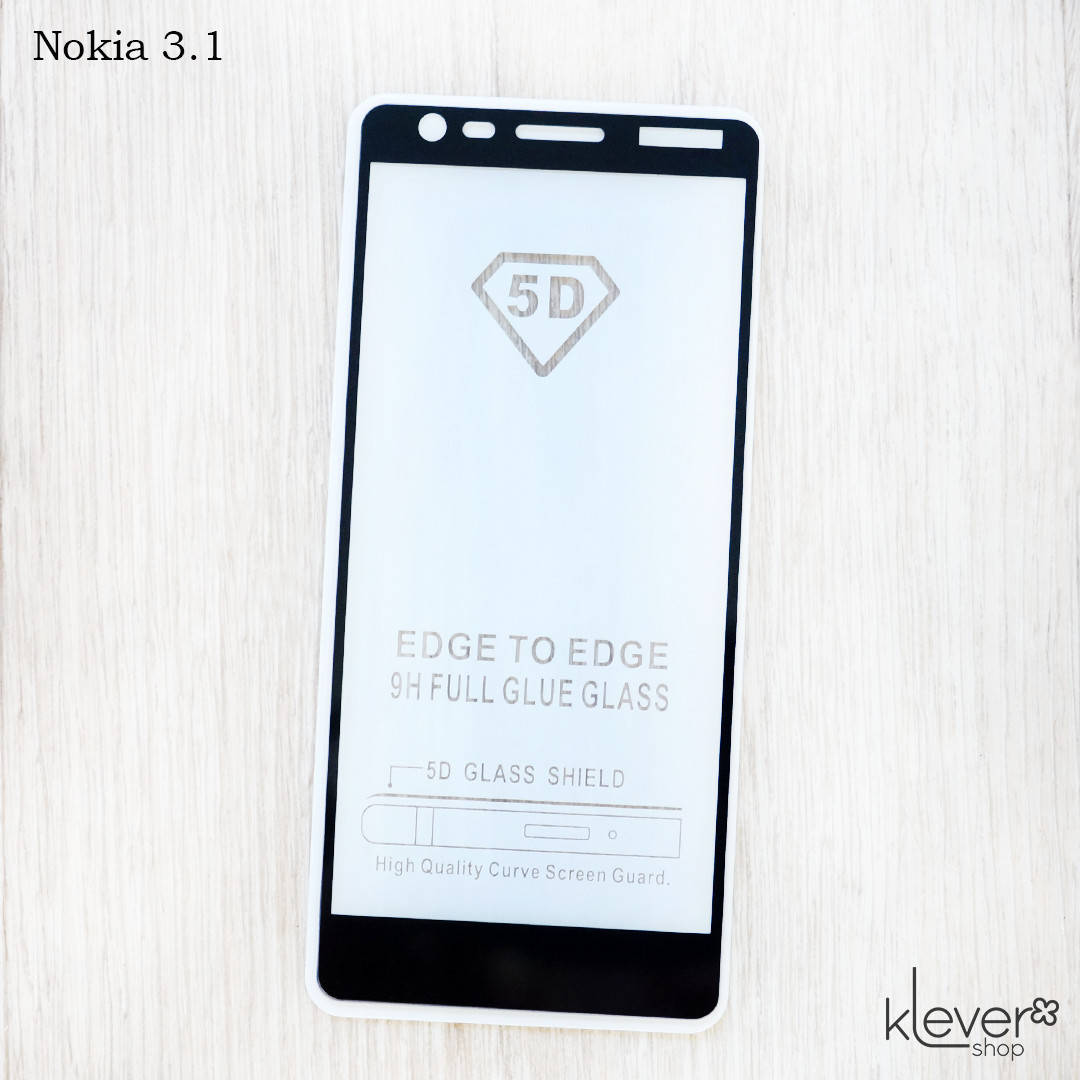 

Защитное стекло Full Glue для Nokia 3.1 (black) (клеится всей поверхностью (5D))