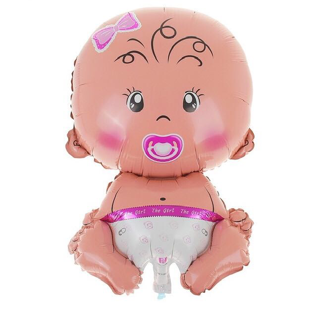 

Шарик воздушный без палочки " Пупсик малышка ( девочка ) " размер: 40 * 28 см.