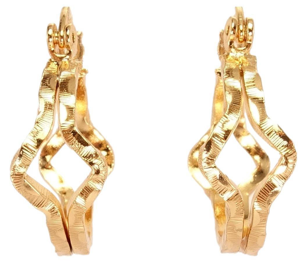 

Серьги Xuping Позолота 18K замок-булавка "Декоративные выгнутые кольца" ø 2 см