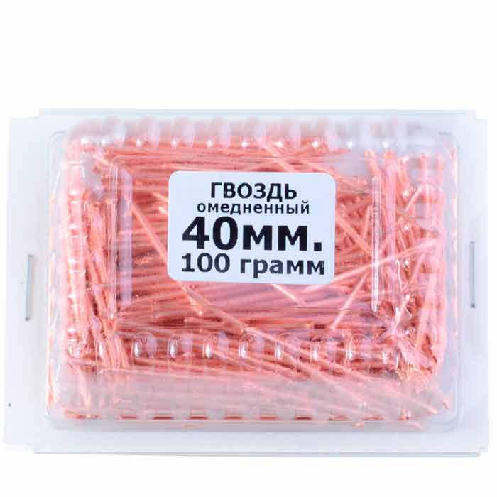 

Финишные гвозди омедненные без шляпки 40мм (100гр.)