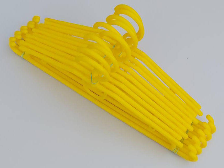

Плечики вешалки тремпеля V-D39 длина 39 см, в упаковке 10 штук желтый