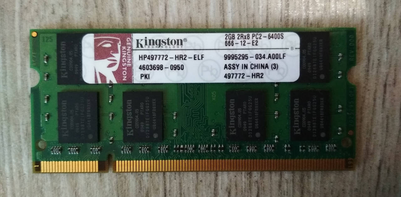 

Для ноутбука 2GB DDR2 800MHz Kingston PC2 6400S 2Rx8 RAM Оперативна пам'ять