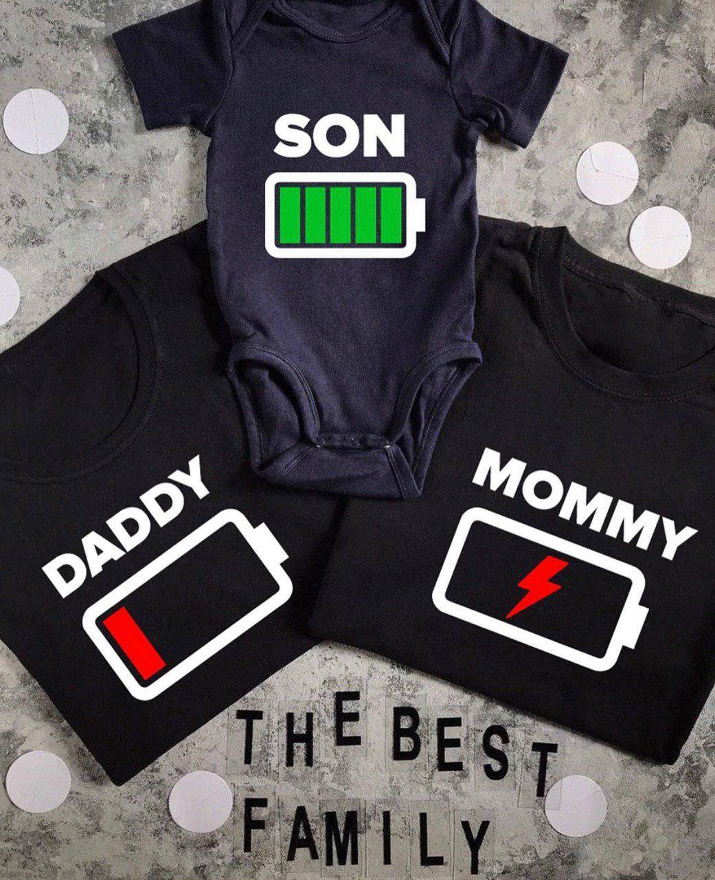 

Парные футболки для Всей семьи - daddy\mommy\son