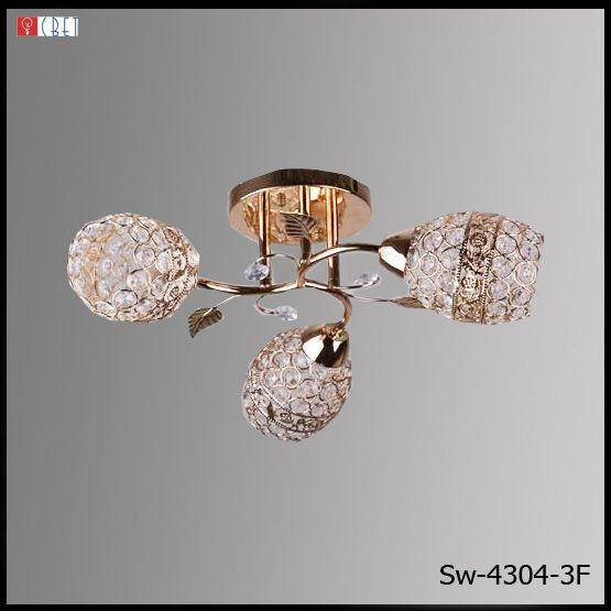 

Люстра потолочная 3-х ламповая с металлическими хрустальными плафонами для спальни SW-4304/3 FG F