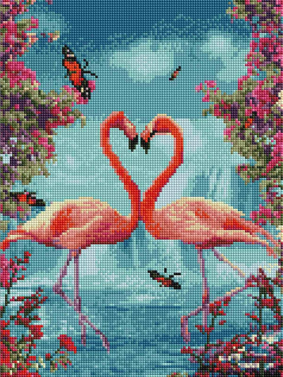 

Алмазная мозаика ColorArt 30х40 Розовые фламинго ST449
