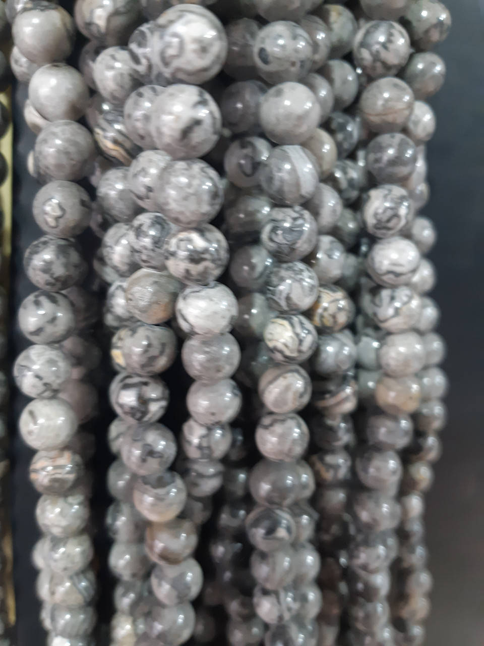 

Бусины на нитке Яшма гладкий шарик d-8мм L-37см