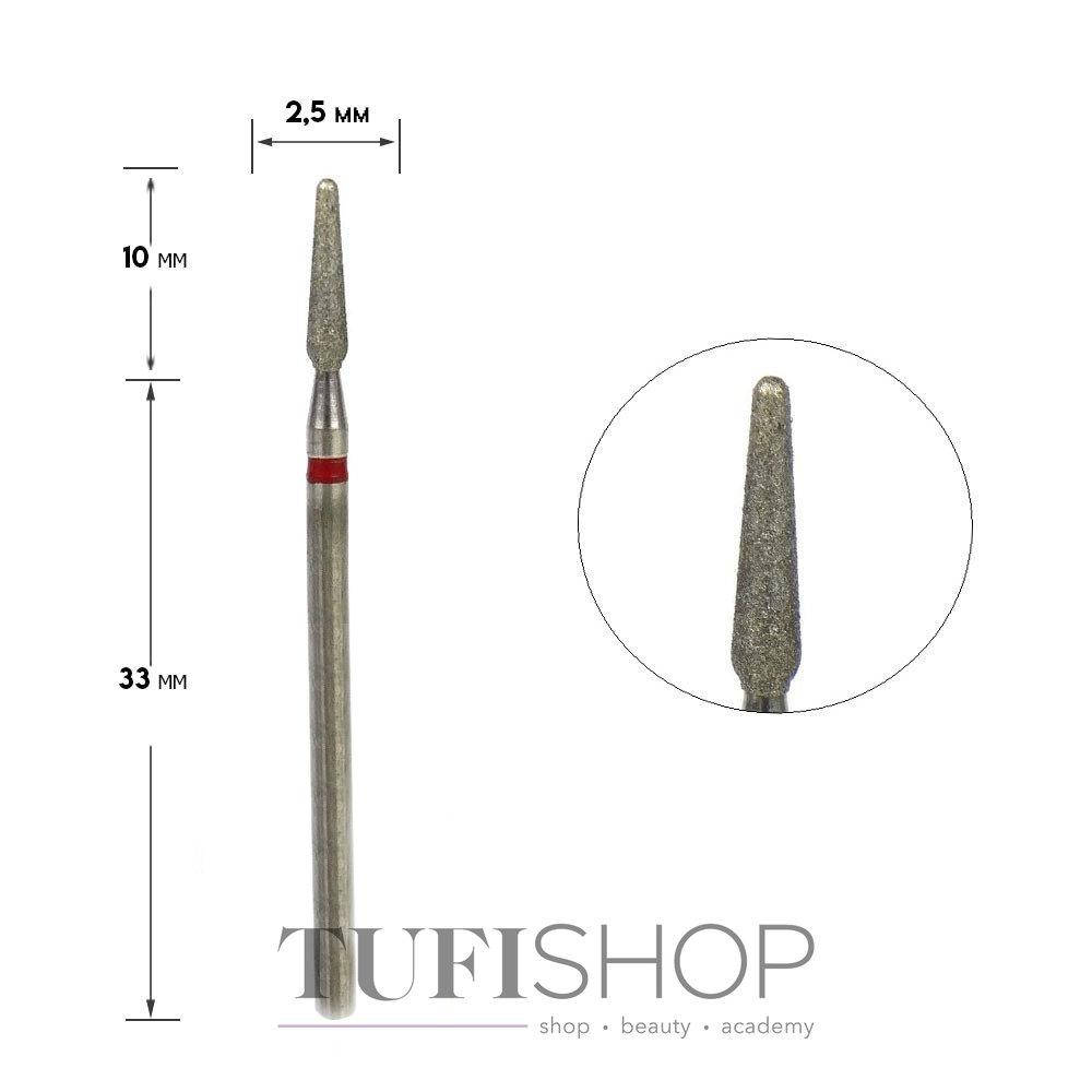 

Фреза для маникюра Tufi Profi сменная алмазная "почка закругленная" - 263 025R, 2,5мм, красная