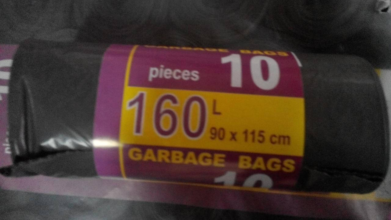 

Пакеты для мусора 160л/25мкм, 10шт/рул
