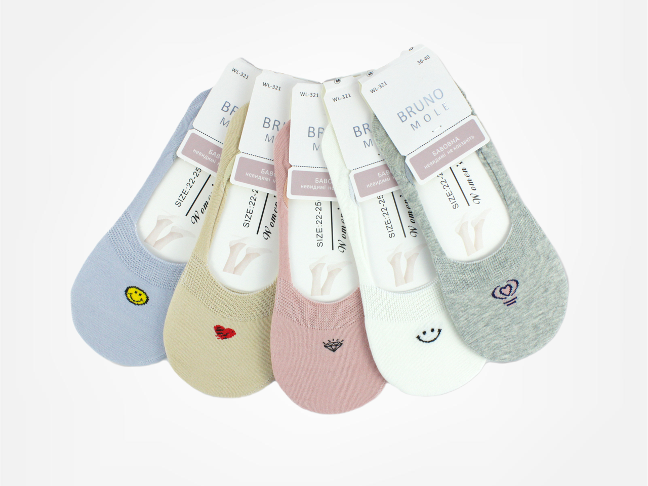 

Носки следки женские с модными принтами