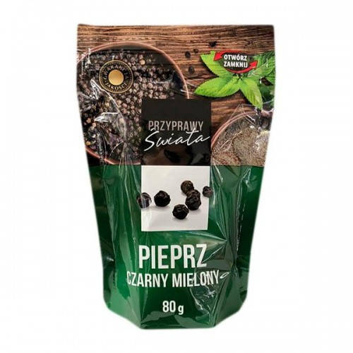 

Перец черный молотый Przyprawy Swiata Pieprz Czarny Zianisty,80 г