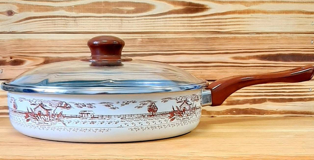 

Сковорода эмалированная с крышкой 2,7 л Ферма Металац Metrot 351208