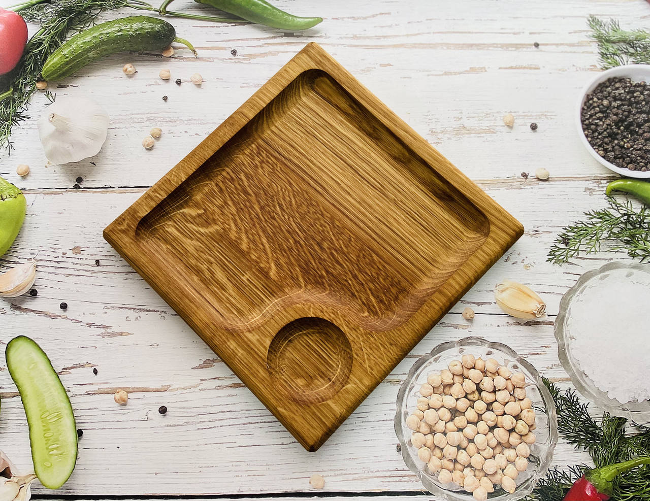 

Дерев'яна дошка для подачі блюд 25х25, Бежевый