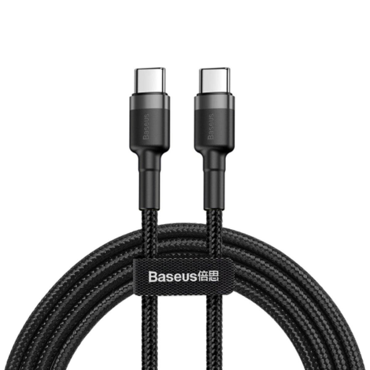 

Кабель Baseus Cafule PD2.0 60W flash charging USB Type-C-Type-C (20V 3A)1M Grey+Black