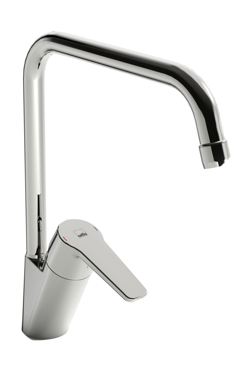 

3933F Saga New змішувач для кухні з високим поворотним виливом, Хром