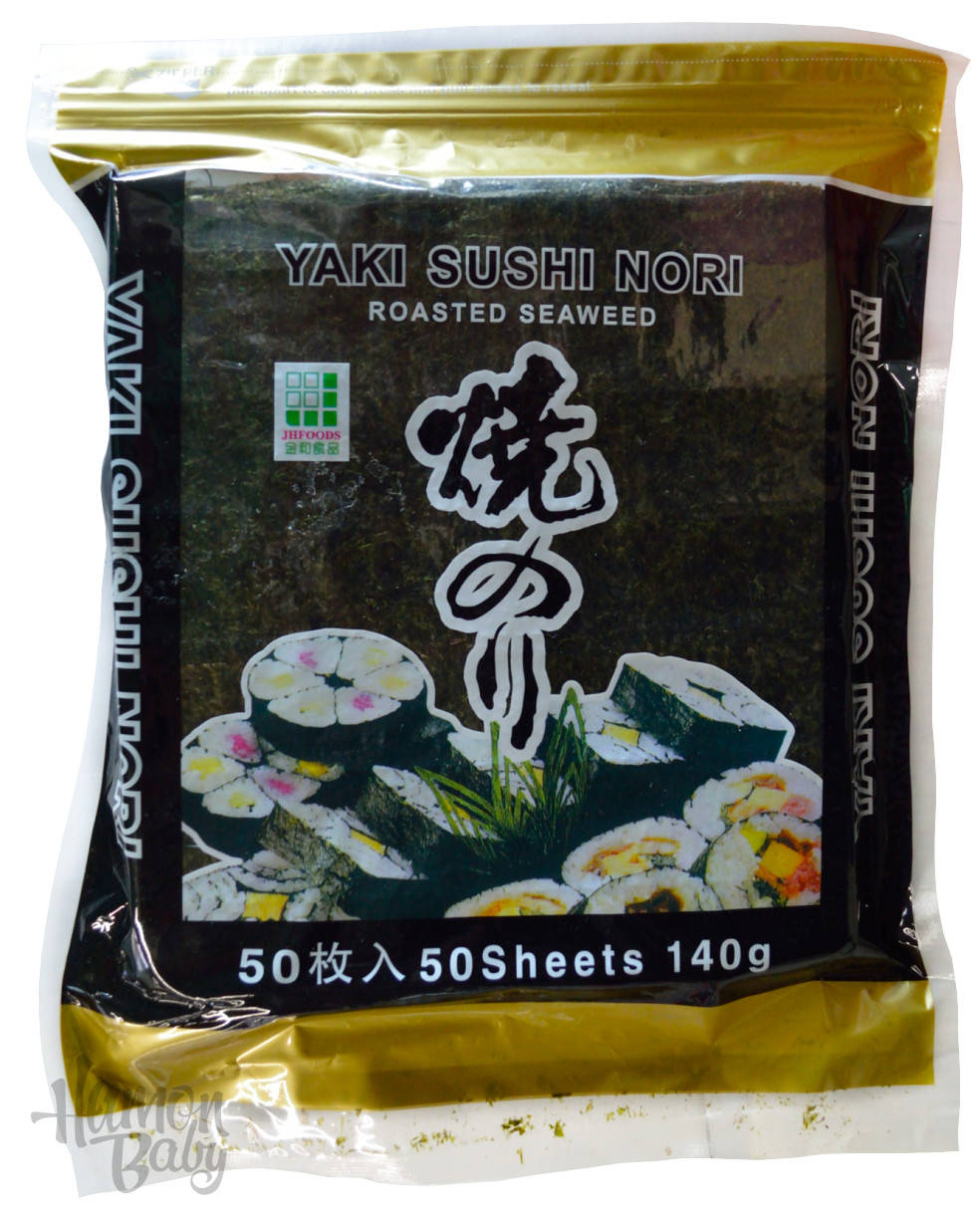 

Водоросли нори для суши сушеные, 50 листов, 140 г, ТМ JHFoods, Китай
