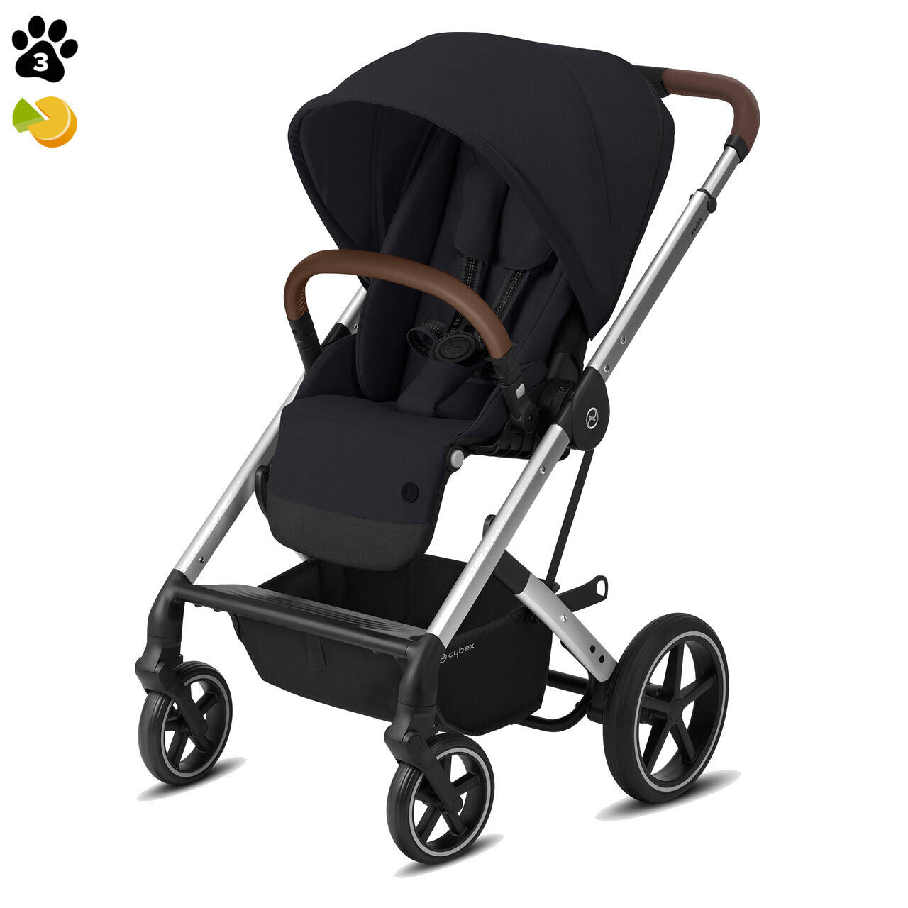 

Коляска Cybex Balios S Lux SLV Deep Black black (з бампером), Черный