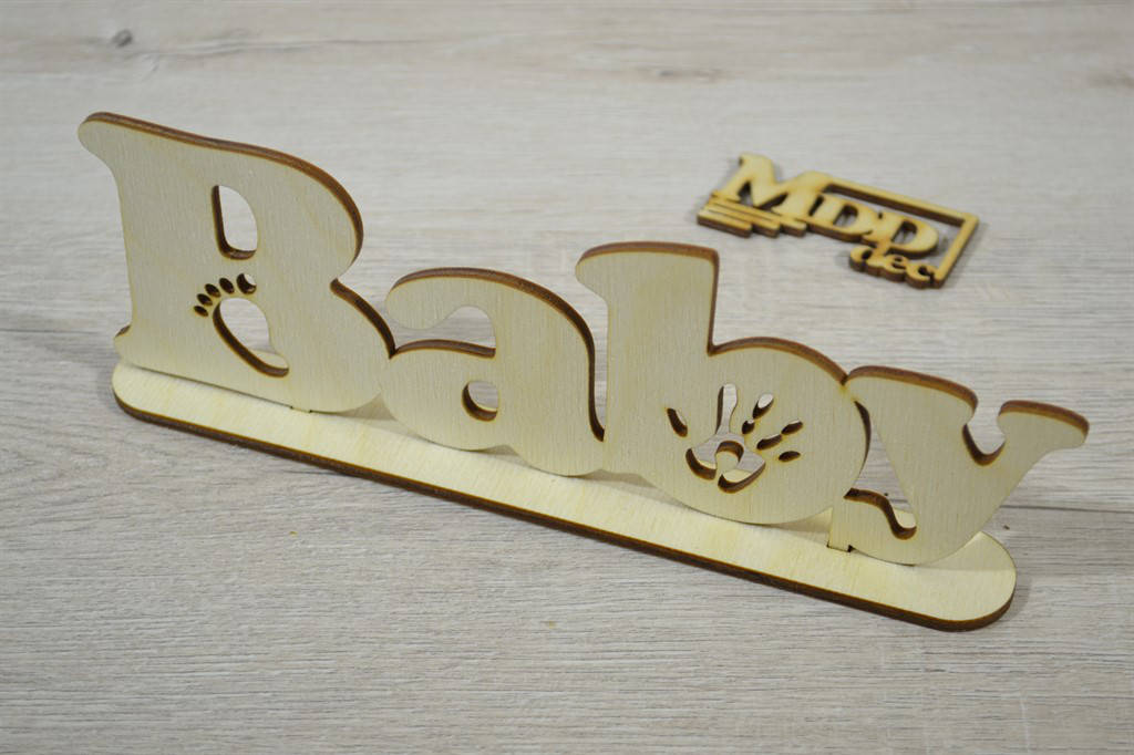 

Слово из фанеры на подставке Baby