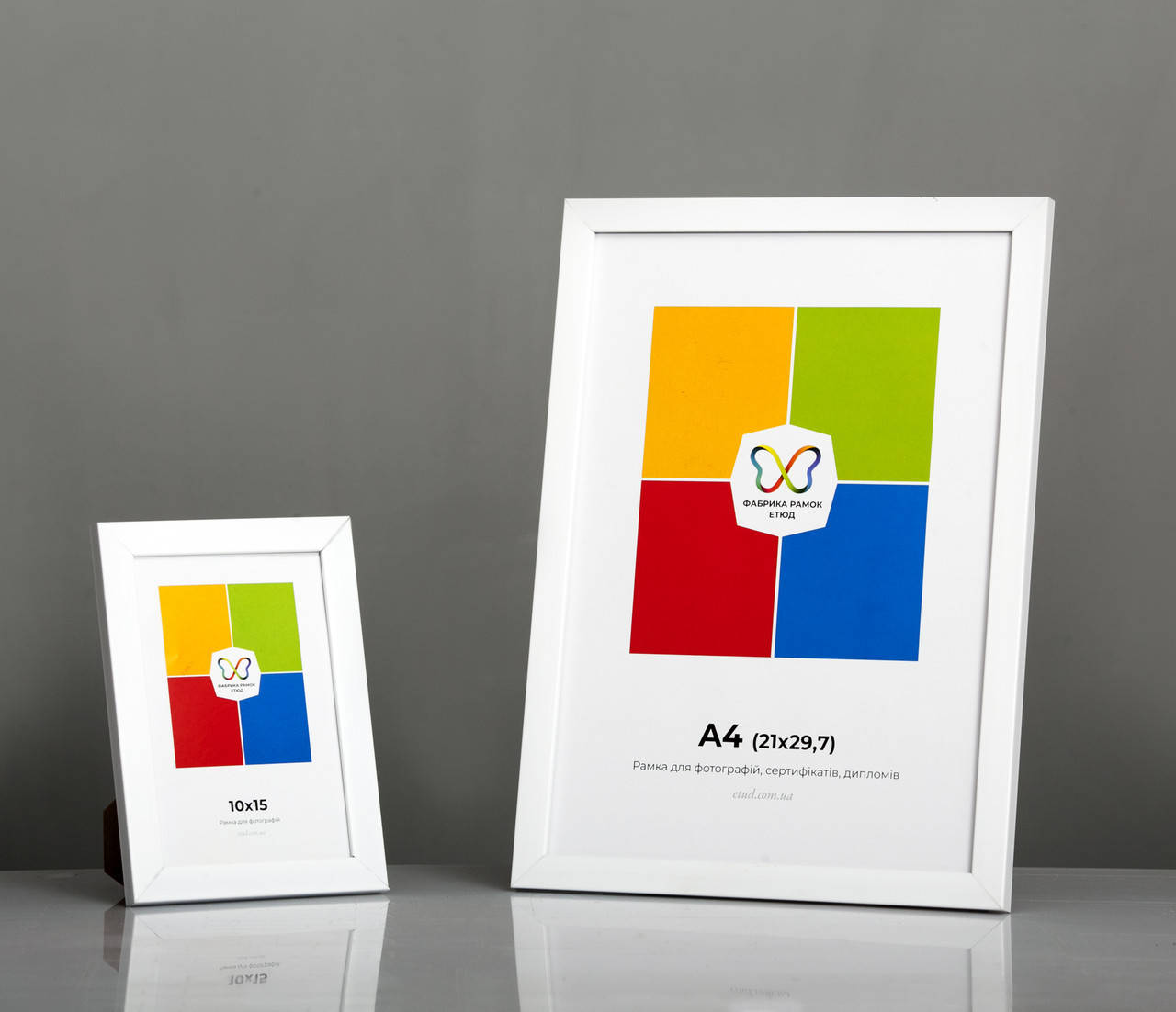 

Фоторамка пластиковая 10х15 (А6) белая. Рамка формата (А6) для фото, документов., Белый